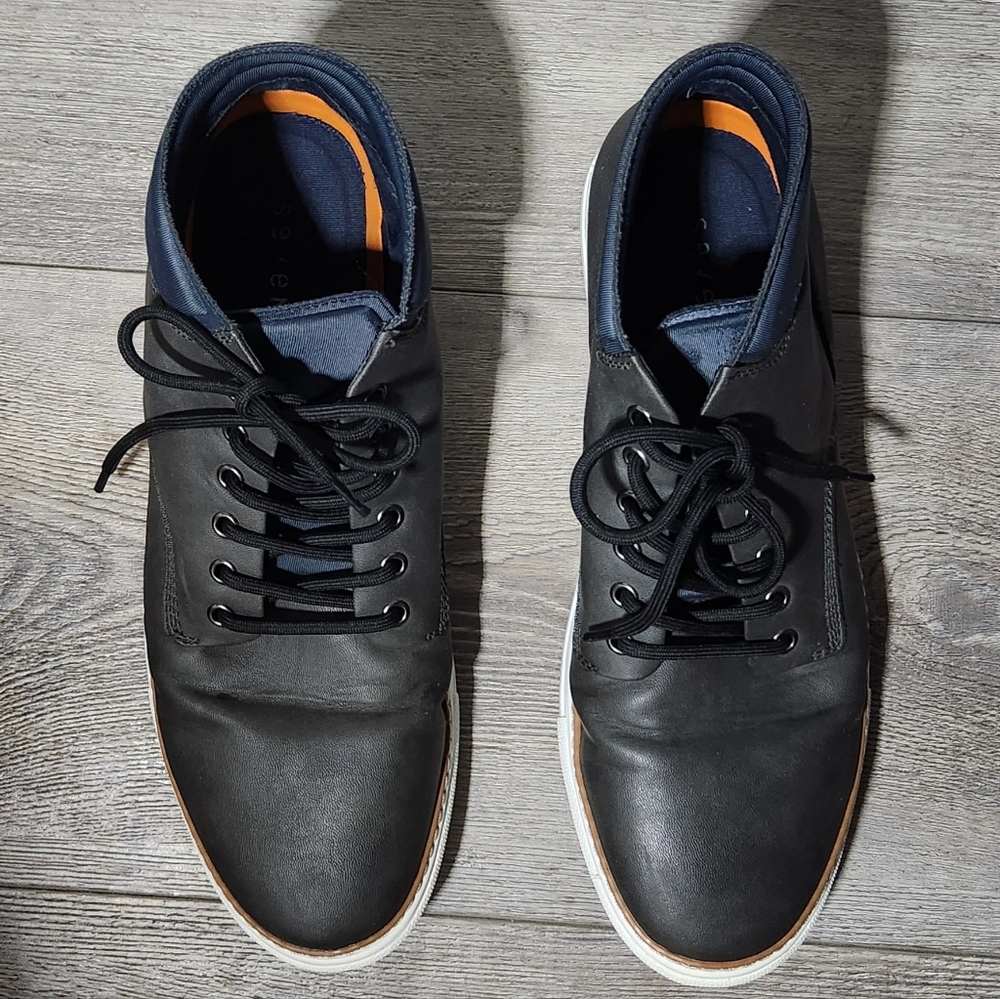 Seven91 Mens Grey Leather Chukks Sneakers Size 10 - Picture 2 of 5